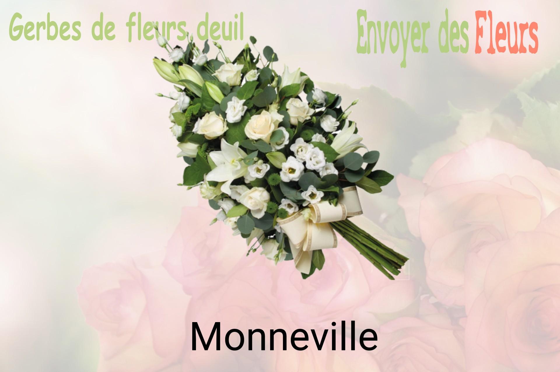 Gerbe de fleurs de deuil livrée à Monneville